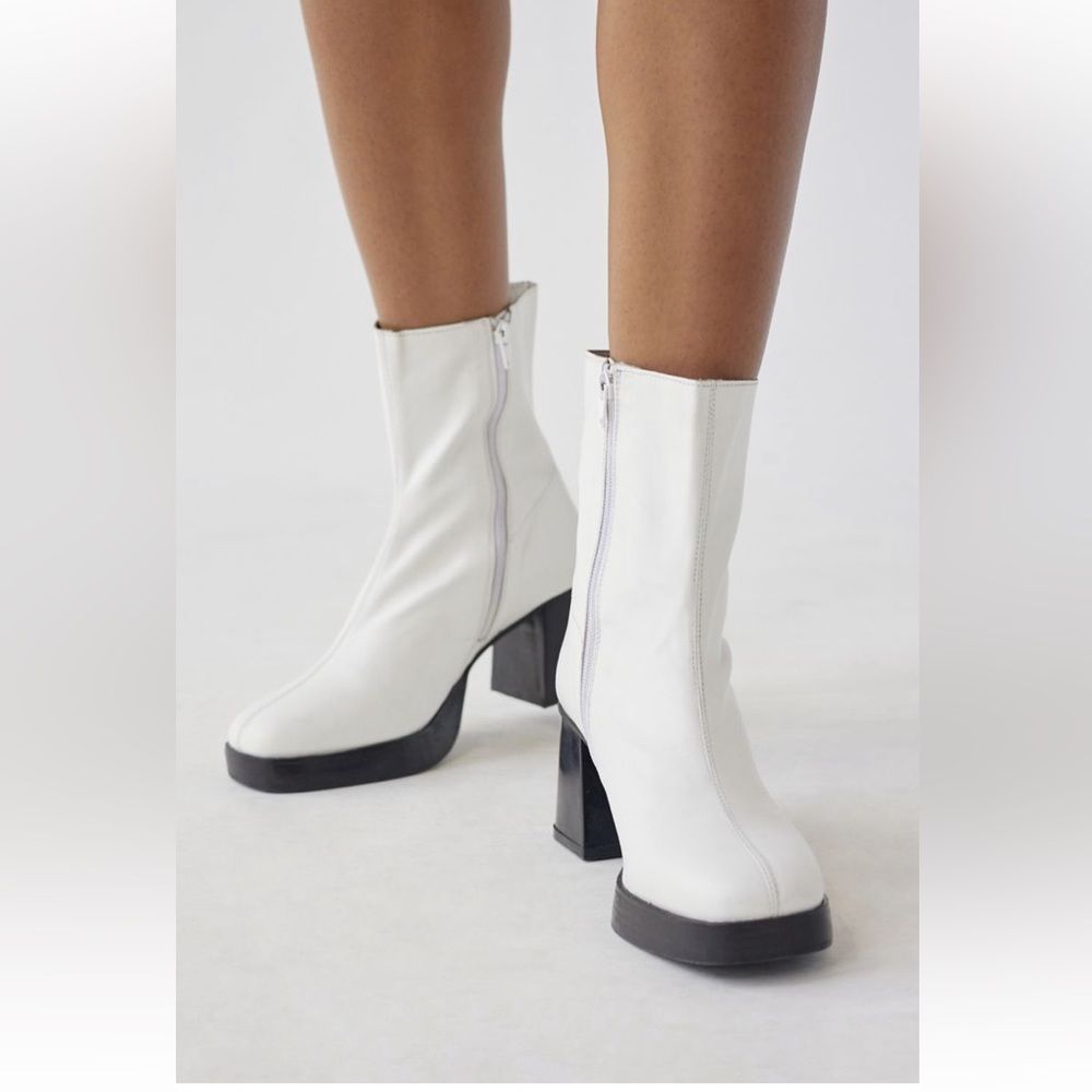 Urban Outfitters White Platform Boots